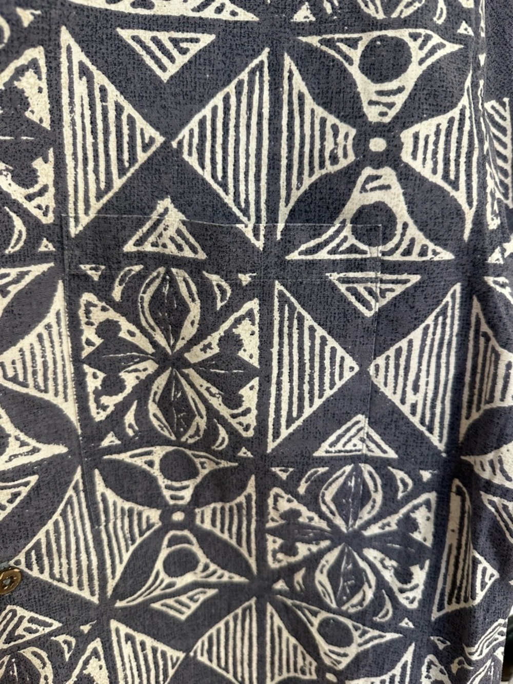 Vtg Patagonia Pataloha Blue Grey Cream Hawaiian Camp Shirt Organic Cotton Luau - Picture 11 of 13
